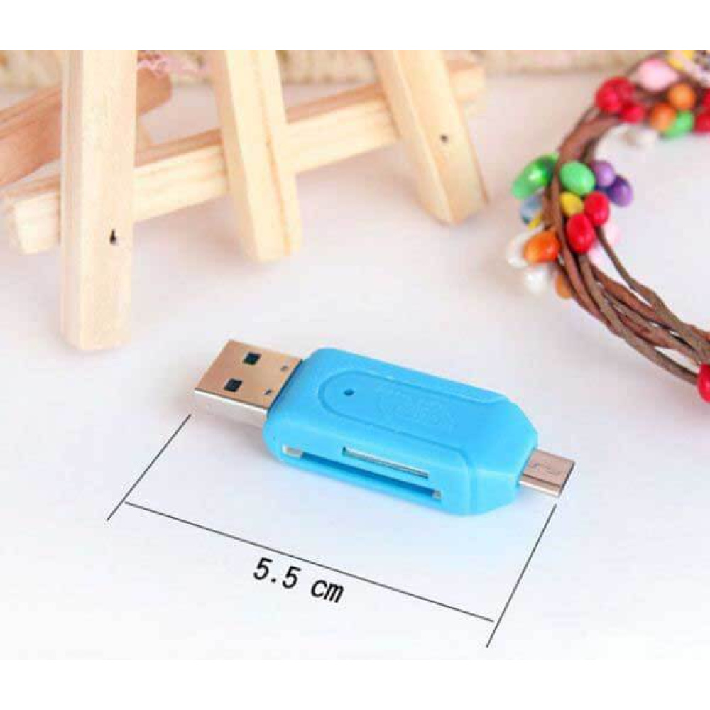 External Micro SD Card Reader Adapter 2 in 1 OTG Universal for