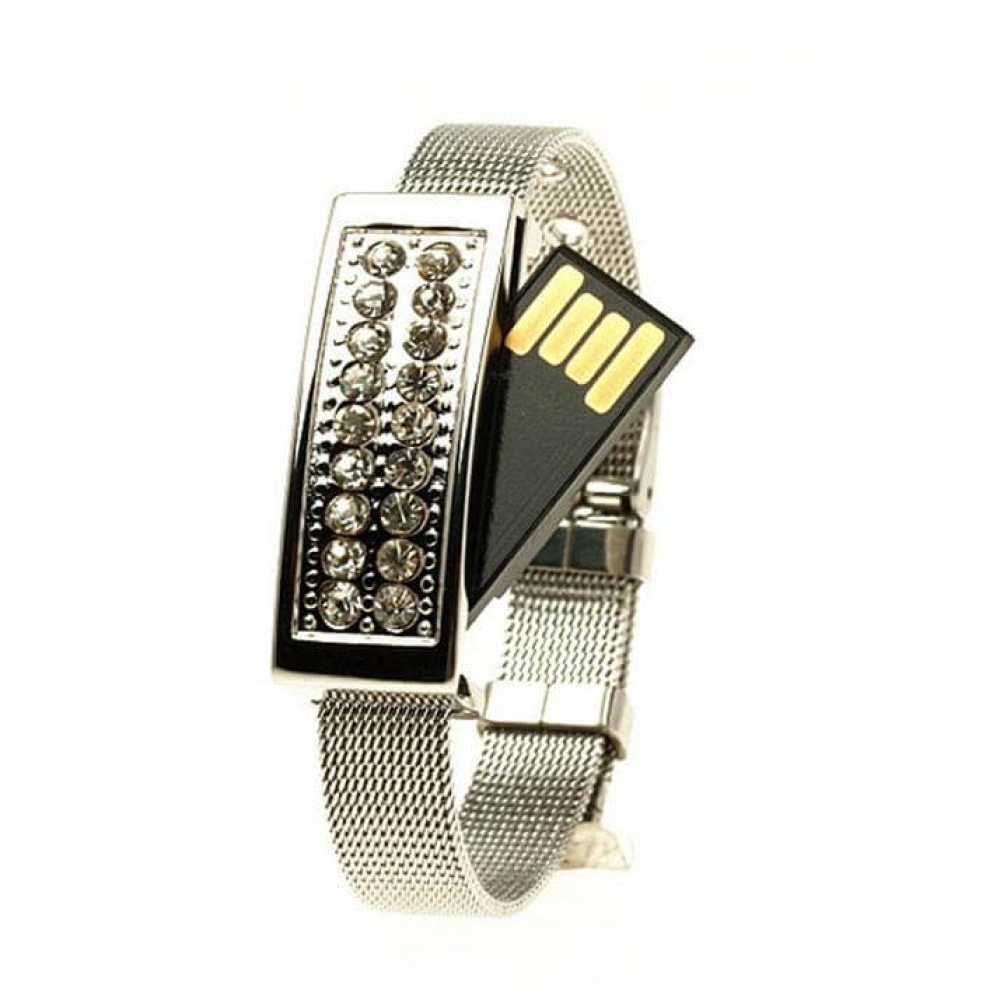 Diamond Bracelet Usb Flash Drive 16GB jewelry Silver + Gift Box